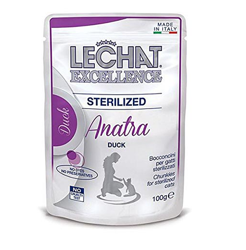 LECHAT EXCELLENCE - BOCCONCINI PER GATTI STERILIZZATI ANATRA 100GR