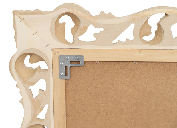 Biscottini SPECCHIERA DA PARETE IN LEGNO FINITURA GREZZA MADE IN ITALY