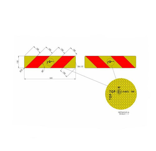 Kit 2 pannelli autocarro portata superiore 3500kg ECE ONU 70/01