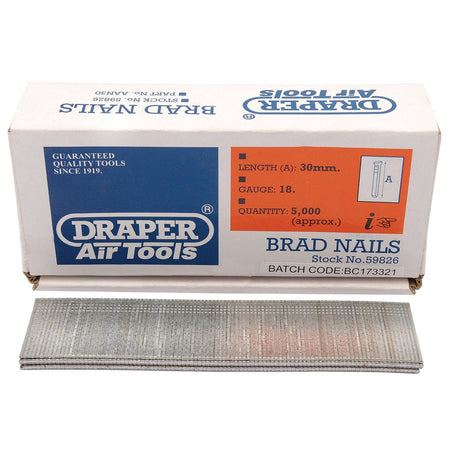 Elite Choice Draper XS17 – 59826 30 mm BRAD Nails 18 gauge [confezione da 5000]