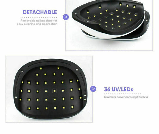 Lampada Uv A Led Per Unghie Fornetto Professionale 72w Gel Semipermanente Sun