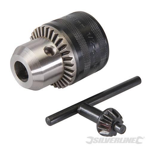 Set di mandrino corpo in metallo per trapani Silverline 2 pezzi con chiave a T