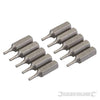 Punte in acciaio cromo vanadio con codolo esagonale 1/4 a taglio - PH - PZ - esagonale - T Silverline