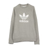 Adidas Felpa Girocollo Uomo Trefoil Crew Medium Grey Heather/white da uomo