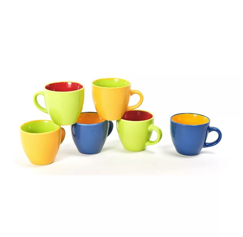 M HOME - 6 TAZZINE IN PORCELLANA DA CAFFE' 88 ML. COLORATE