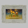 Quadro luminoso con babbo natale cornice bianca led a batteria decorazione natalizia