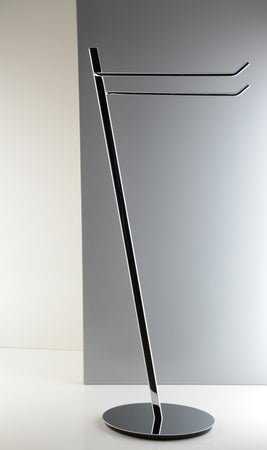 Piantana porta asciugamani ottone cromato design ovale inclinato - piantana bagno