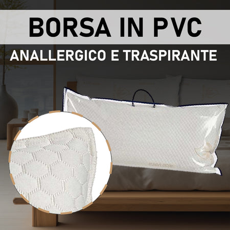 Cuscino Maxi Schiuma AloeVera Anatomico Anallergico Traspirante Borsa PVC 90x40cm