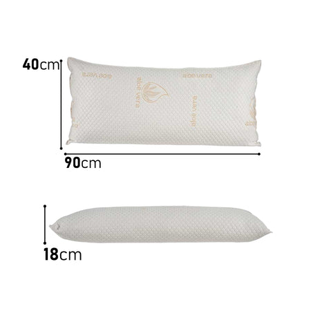 Cuscino Maxi Schiuma AloeVera Anatomico Anallergico Traspirante Borsa PVC 90x40cm