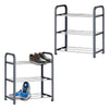 Porta Scarpe 2pz con 3 Ripiani in Metallo e Plastica Organizer Scarpe Salvaspazio