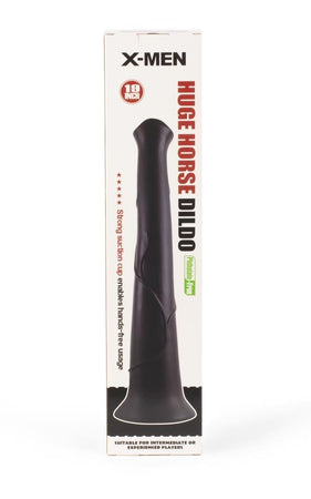 Dildo realistico pene morbido gigante di cavallo con vene e ventosa 48 cm XXL nero