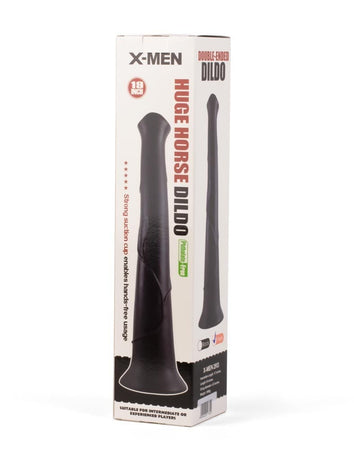 Dildo realistico pene morbido gigante di cavallo con vene e ventosa 48 cm XXL nero