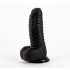 Dildo realistico pene morbido gigante con squame squamato e ventosa 27 cm XXL nero