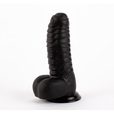 Dildo realistico pene morbido gigante con squame squamato e ventosa 27 cm XXL nero