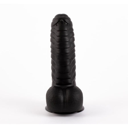 Dildo realistico pene morbido gigante con squame squamato e ventosa 27 cm XXL nero