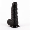 Dildo realistico pene morbido gigante con squame squamato e ventosa 27 cm XXL nero