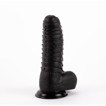 Dildo realistico pene morbido gigante con squame squamato e ventosa 27 cm XXL nero