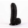 Dildo realistico pene morbido gigante con squame squamato e ventosa 27 cm XXL nero