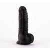 Dildo realistico pene morbido gigante con squame squamato e ventosa 27 cm XXL nero