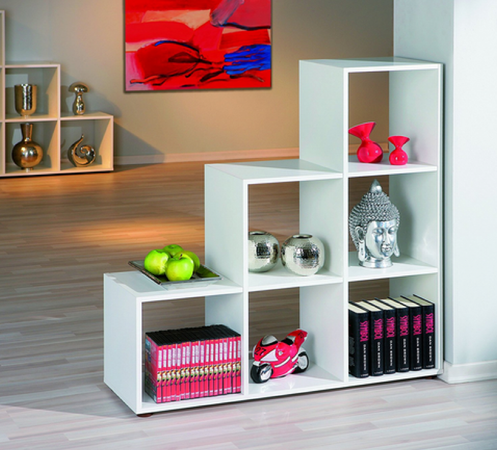 KIT LIBRERIA SCALA 6 CM. 105X33X109H BIANCA O ROVERE