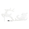Decorazione natalizia Renna galoppante con slitta 2D con gocce led bianco da esterno