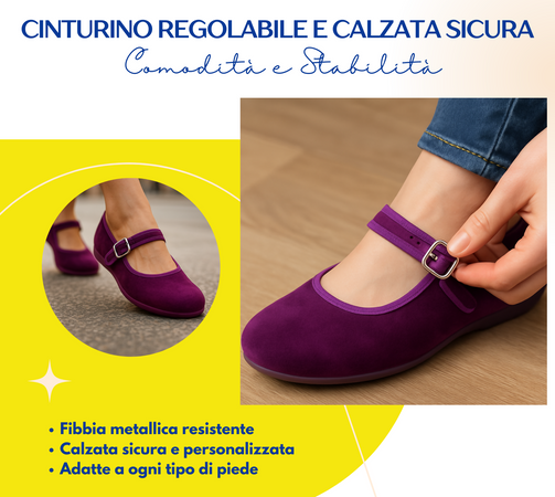 Originali Mary Jane, Ballerine Donna da Casa, Eleganti Friulane con Cinturino, Pantofole Basse in Velluto, Produzione Artigianale