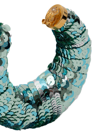 Tom Ford Orecchini Croissant a Cerchio con Paillettes da donna