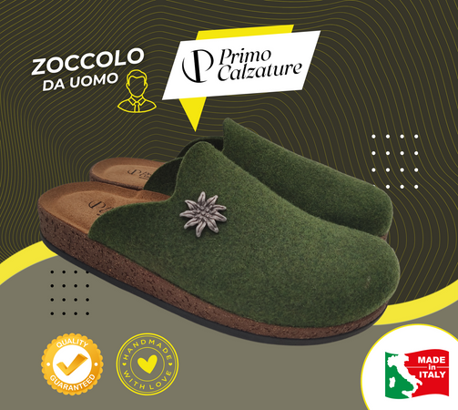 Originali Zoccoli Alpini, Ciabatte Uomo e Donna Invernali, Calde Sabot Tirolesi in Lana Cotta, 100% Made in Italy