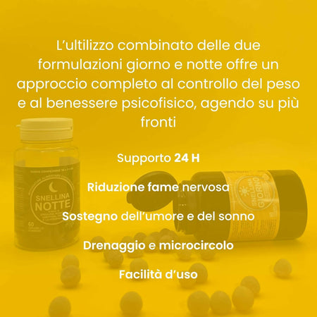 Snellina Giorno & Notte Dimagrante Donna – Integratore Brucia Grassi Naturale con Arancio Amaro, Griffonia e Rodhiola