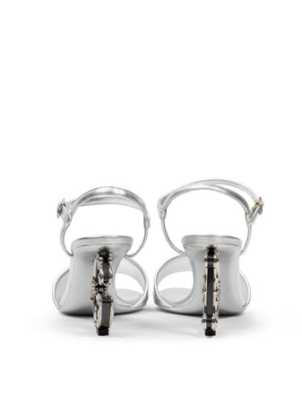 Dolce & Gabbana Sandalo in nappa mordore con tacco barocco da donna