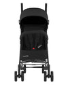 KIKKABOO Passeggino BEETLE - Passeggino da viaggio omologato fino a 22 kg - Pieghevole, Leggero, Compatto, colore NERO - telaio in alluminio, Chiusura Compatta, Schienale Reclinabile e Regolabile, Poggiagambe