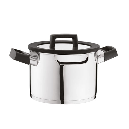 Set pentole Berghoff Uqonic Downdraft 7 pezzi con coperchi rotanti, acciaio inox, antiaderente CeraGreen, adatto a tutti i piani inclusi downdraft