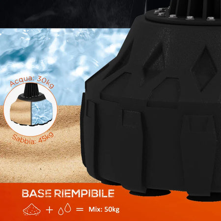 Sacco da Boxe da Terra Autoportante con Bersaglio Regolabile, Base Riempibile e Ventose, Nero  YQ1A91-302V00BKYQ1