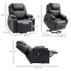 poltrona anziani disabili elettrica alza persona soggiorno salotto poltrona letto relax massaggiante con telecomando punti massaggio alzata assistita in pelle imbottita reclinabile massaggi poltrona nera poggiapiedi poltrone elettriche YGT713-096BKGTT
