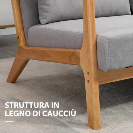 Divano 2/3 Posti imbottito Tessuto Effetto Velluto 122x71x76 Grigio YT2839-597V00GYRE2 , soggiorno salotto angolare ad angolo nero bianco marrone beige basso contenitore clic clac design moderno letto divani sala studio ufficio grande