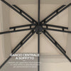 Gazebo da Giardino 3x3m in Acciaio con Doppio Tettuccio e Tende, Beige e Grigio 84C-368V00BG