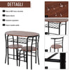 Set Tavolo Moderno con 2 Sedie per Sala da Pranzo, Set 3 Pezzi Mobili Salvaspazio da Cucina, Balcone, Ristorante o Bar, Marrone e Nero WQ2835-134WQ2