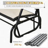 Panchina a Dondolo da Giardino a 2 Posti in Metallo e Tessuto Traspirante, 120x70x85cm, Beige 84A-076CW