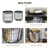 Set 2 Tavolini da Salotto con Contenitore Nero WL4839-738V00BKWL4 ,  soggiorno salotto basso nero bianco marrone grgio design moderno sala moderno alto divano camera legno vetro rotondo