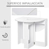 Tavolino Pranzo Tavolo Consolle in Legno Salvaspazio 2 3 persone Pieghevole Bianco TU2835-319TU2 , soggiorno salotto basso nero bianco marrone grigio design moderno sala moderno alto divano camera legno vetro rotondo cucina