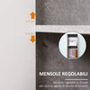 Colonna Bagno con 2 Armadietti e 2 Vani Aperti in Legno Effetto Cemento, 30x30x180cm TY7834-379TY7