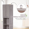 Colonna Bagno in MDF con 2 Armadietti e 2 Ripiani Aperti, 30x32x172.5 cm, color Legno VG3834-212VG3