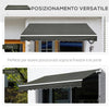 Tenda da Sole per Esterno Avvolgibile a Bracci con Apertura a Manovella, 350x250 cm, Grigio WE1840-174V00GYWE1