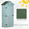 Casetta da Giardino Porta Attrezzi in Legno con 3 Ripiani, 77x54.2x179cm, Blu ZX4845-209V01BUZX4