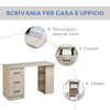 Scrivania PC Moderna per Camera con 3 Cassetti e 3 Scaffali in Legno per Casa e Ufficio 120x49x72cm VQ1836-068V01NDVQ1