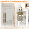 Carrello da Cucina a 3 Livelli con Cestino Laterale e Gancio, in Truciolato e Acciaio, 58x18.5x87 cm TR4801-343V00WTTR4