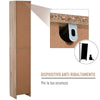 Mobiletto Salvaspazio per Bagno in Legno, Mobile da Bagno con 2 Armadietti e 6 Ripiani, Grigio e Rovere, Design a Torre 30 x 24 x 170cm QS5834-240QS5