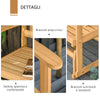 Panchina da Giardino a Dondolo da 2 Posti con Braccioli in Legno di Abete, 132x51x95.5cm, Colore Legno 84B-529