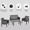 Salotto da Giardino con Divano da Esterno e Tavolino, Mobili da Giardino in Rattan Sintetico, Set 4 Pz, Grigio 860-166