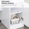 Scrivania Moderna per PC e Computer con 2 Cassetti e 1 Armadietto, Scrivania con Libreria Salvaspazio per Ufficio o Camera in Legno, Bianco ZH3836-267WT